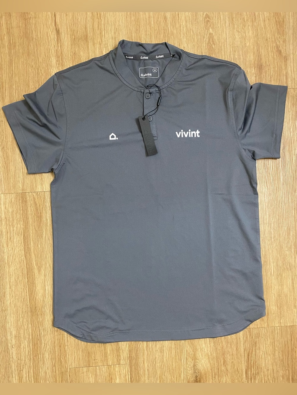 Vivint Men's Charcoal Performance Polo with White Logos